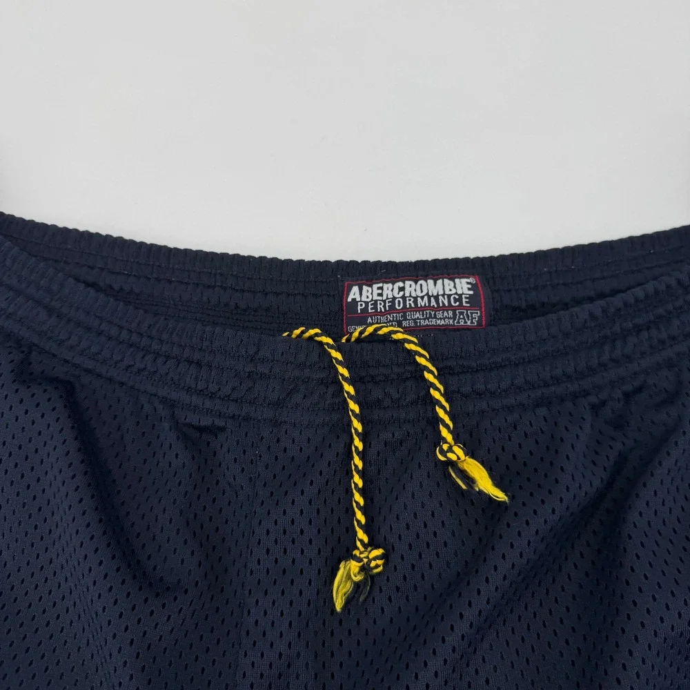 Vintage Abercrombie & Fitch Lacrosse Mesh Shorts Navy Blue Mens XL Performance